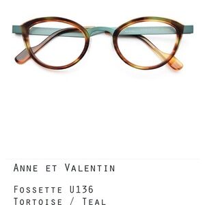 Anne et Valentin Tortoise and Teal Glasses